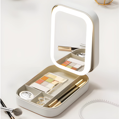 Neceser con espejo LED y 3 tonos de luz